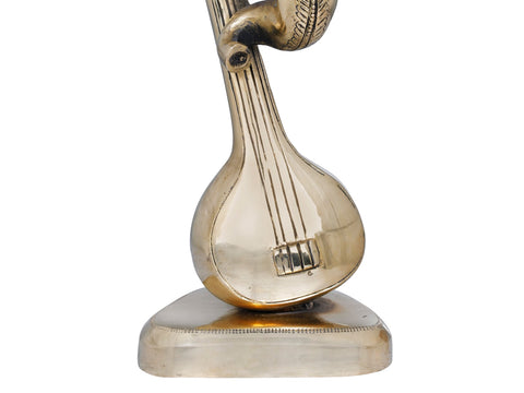 12" Stylized Musical Ganesha Brass Statue | Handmade | Made in India