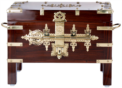 15" Handmade Brass Ritual Box from South India