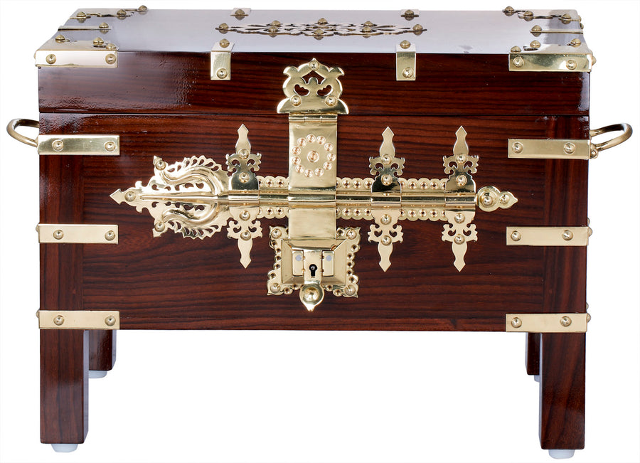 15" Handmade Brass Ritual Box from South India