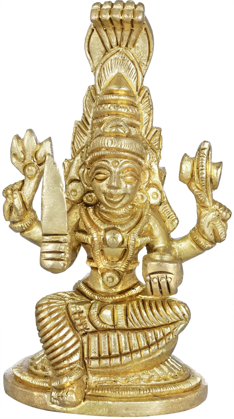 3" Goddess Mariamman Brass Statue Handmade