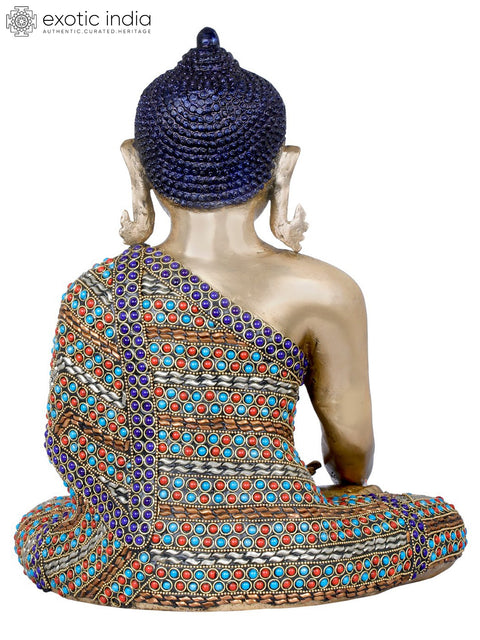 14" Lord Buddha in Dhyana - Tibetan Buddhist In Brass | Handmade | Made In India