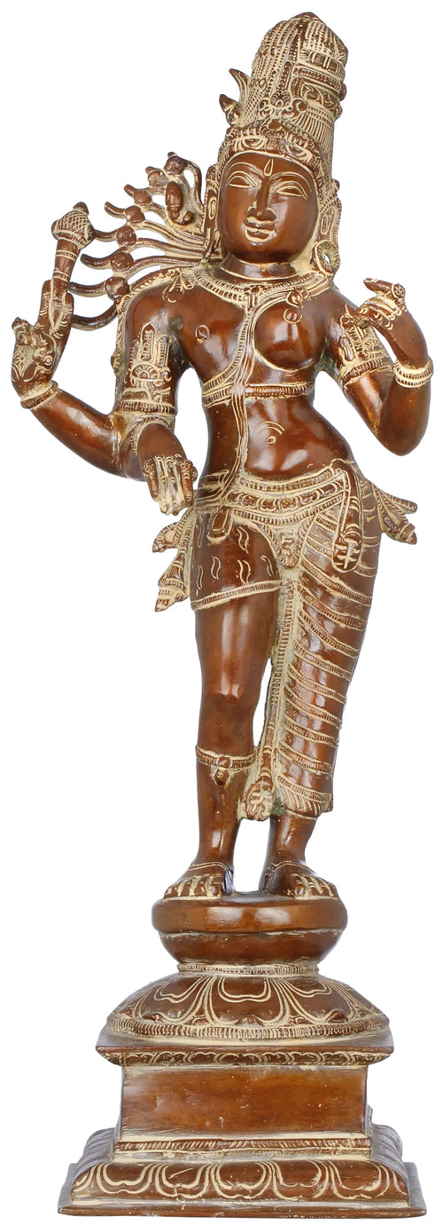 20" Ardhanarishvara Brass Handmade Idol for Pooja