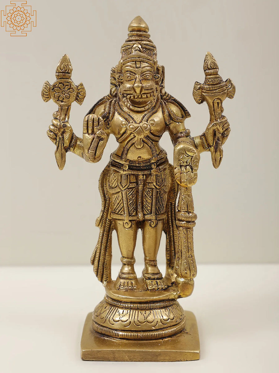 5" Narasimha Avatar Brass Statue Handmade