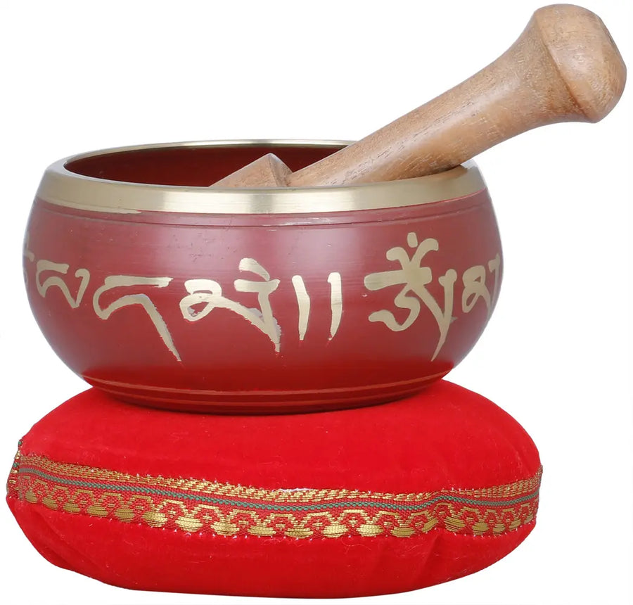 2" Tibetan Buddhist Five Dhyani Buddhas Handmade Brass Singing Bowl