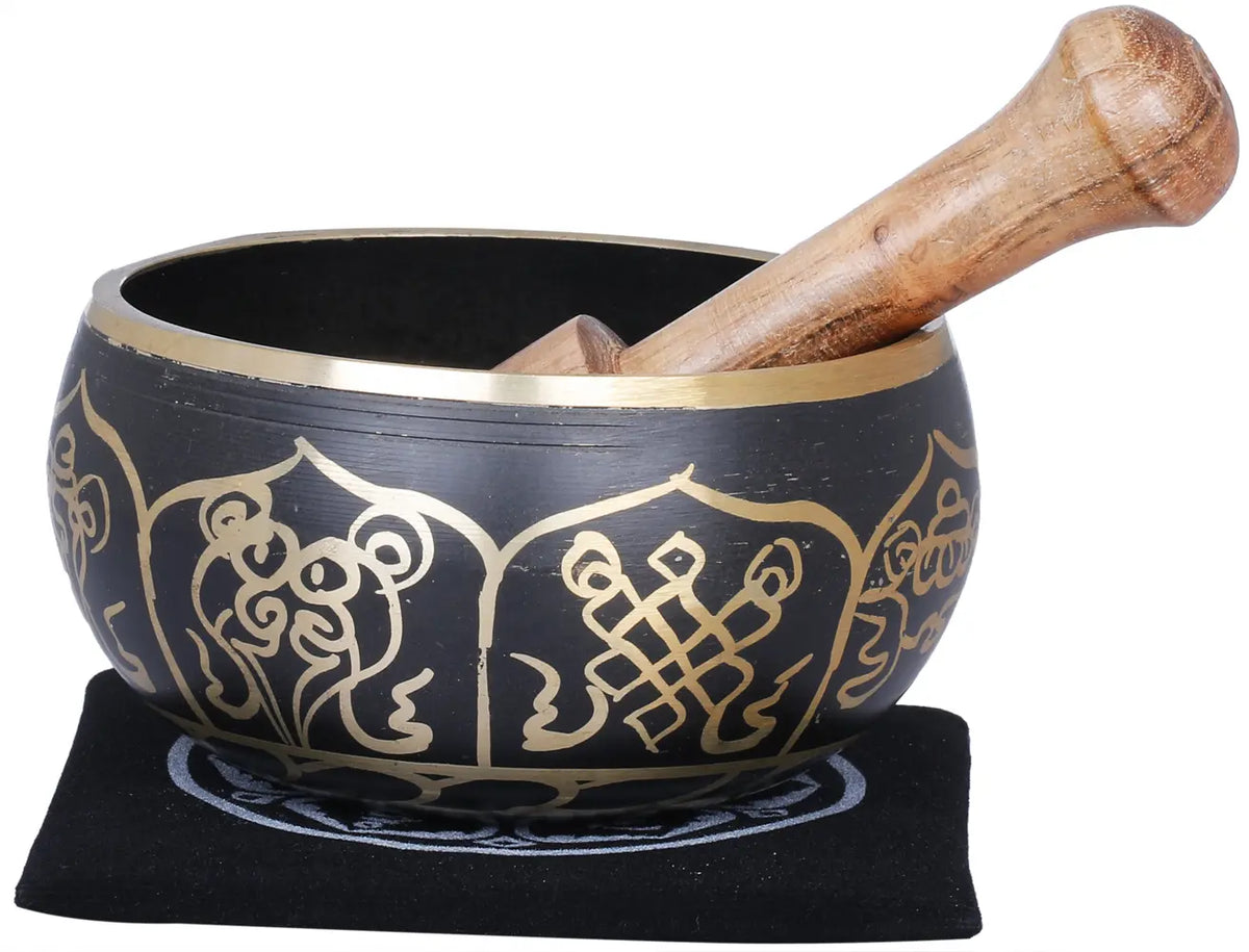 4" Ashtamangala Singing Bowl in Brass | Handmade | Made in India