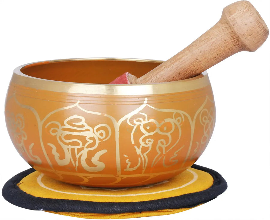 4" Tibetan Buddhist Brass Singing Bowl Handmade