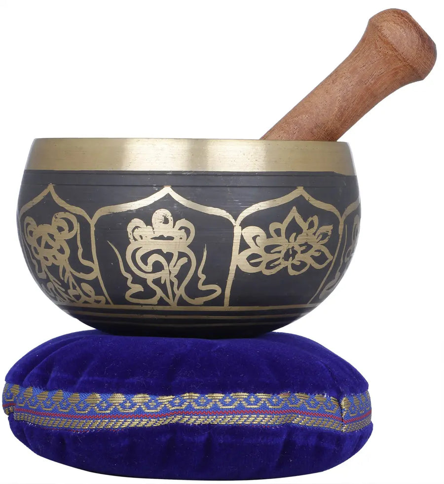 4" Brass Ashtamangala Singing Bowl Handmade