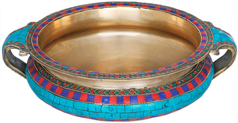 Brass Urli with Inlay Work - Symbol of Harmony
