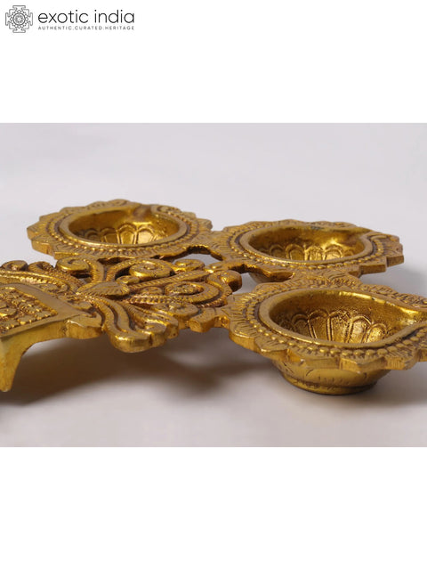 12" Handheld Arti Diya (Lamp) In Brass | Handmade | Made In India