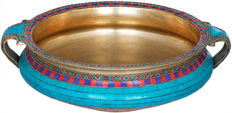 Ritual Brass Urli with Inlay Work