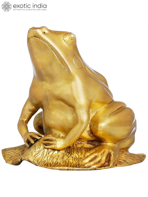 8" Feng Shui Frog In Brass | Handmade | Made In India