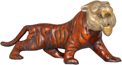 Handmade Brass Tiger Statue