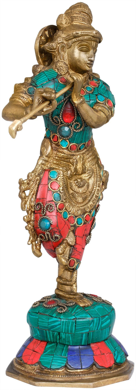 9" Murli Krishna In Brass | Handmade | Made In India