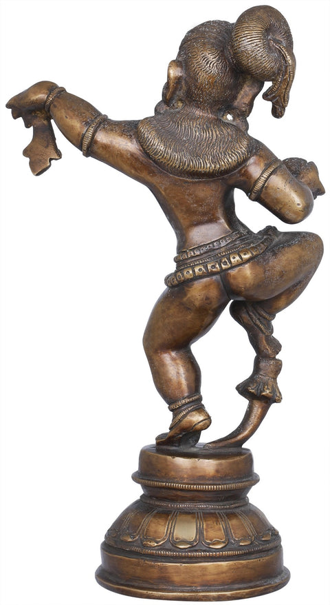 11" Dancing Baby Krishna Brass Statue | Indian Handcrafted Idol