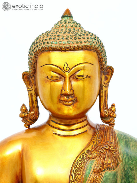 14" Buddha with Pinda-Patra In Brass | Handmade | Made In India