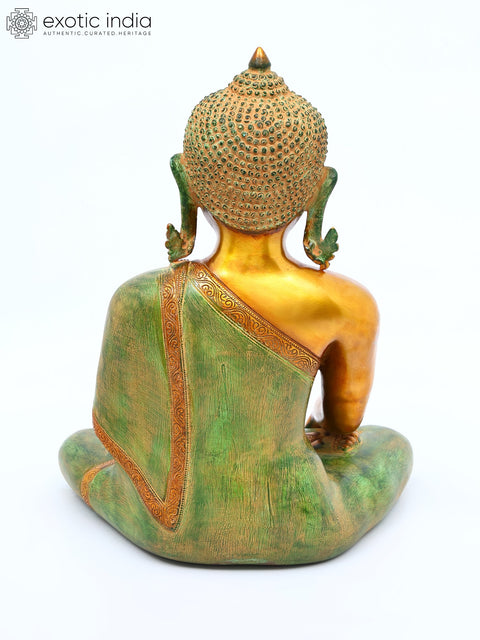 14" Buddha with Pinda-Patra In Brass | Handmade | Made In India