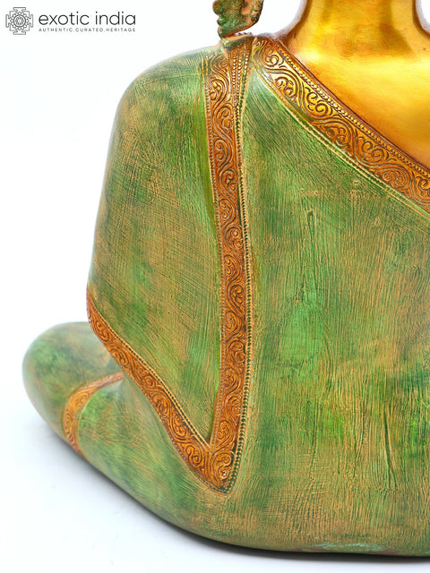 14" Buddha with Pinda-Patra In Brass | Handmade | Made In India