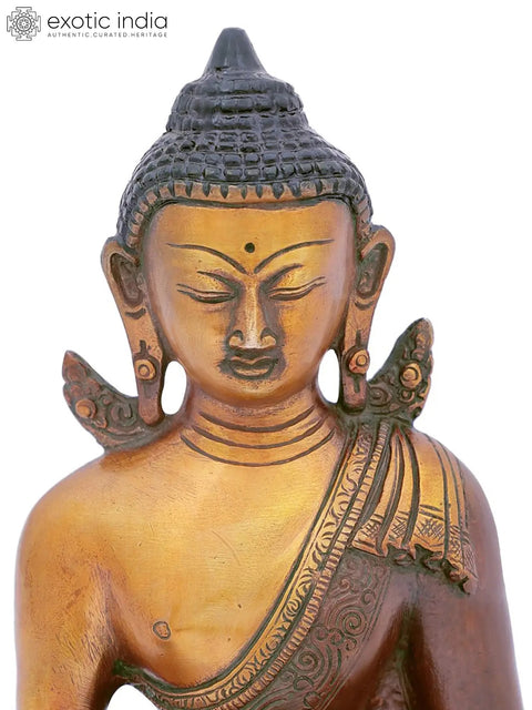 7" Buddhist Healing Buddha (Medicine Buddha) Brass Statue | Handmade | Made in India