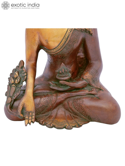 7" Buddhist Healing Buddha (Medicine Buddha) Brass Statue | Handmade | Made in India