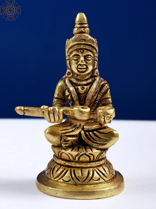 3" Handmade Annapurna Brass Statue for Home Pooja