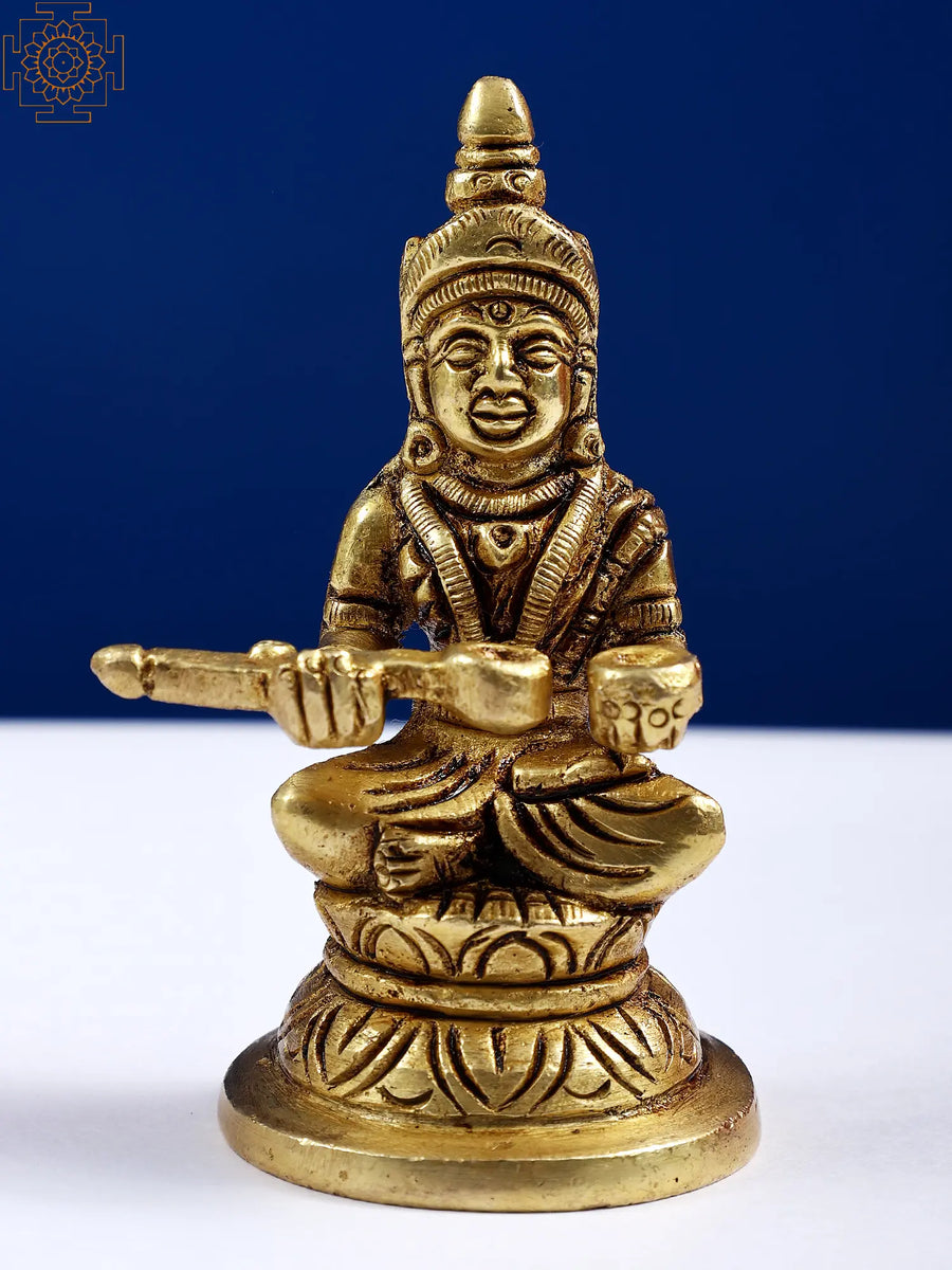 3" Handmade Annapurna Brass Statue for Home Pooja