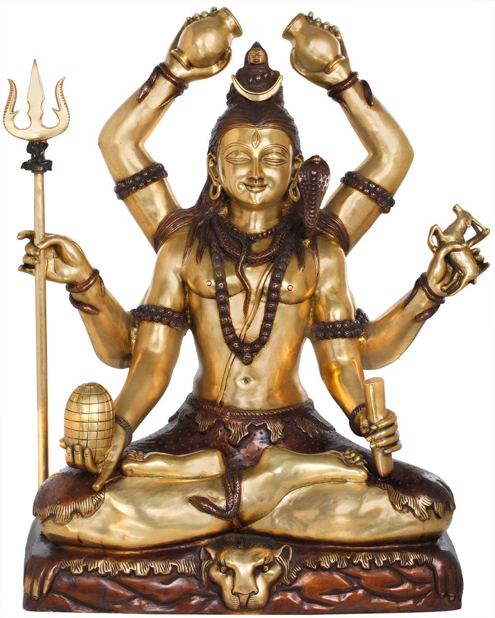 30" Lord Mahamrityunjaya, The Infallible One In Brass | Handmade | Made In India