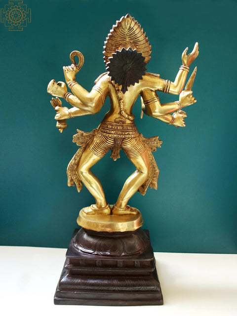 23" Goddess Kali Brass Figurine | Sacred Temple Statue