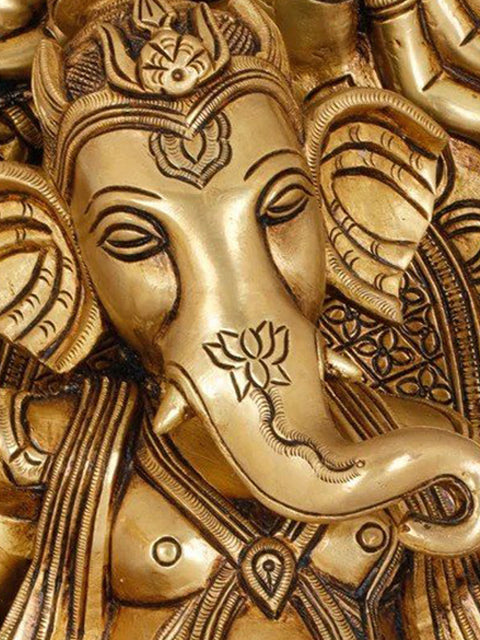 15" Warrior Lord Ganesha with Nandi and Six Armed Shiva In Brass | Handmade | Made In India