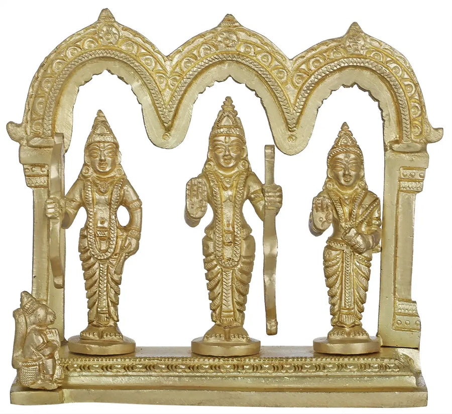 4" Rama Durbar Handmade Brass Statue