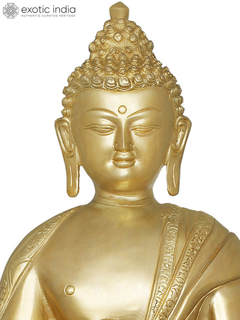 15" Tibetan Buddhist Lord Buddha with Begging Bowl In Brass | Handmade | Made In India