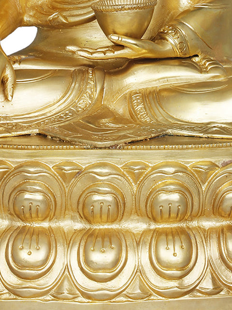 15" Tibetan Buddhist Lord Buddha with Begging Bowl In Brass | Handmade | Made In India