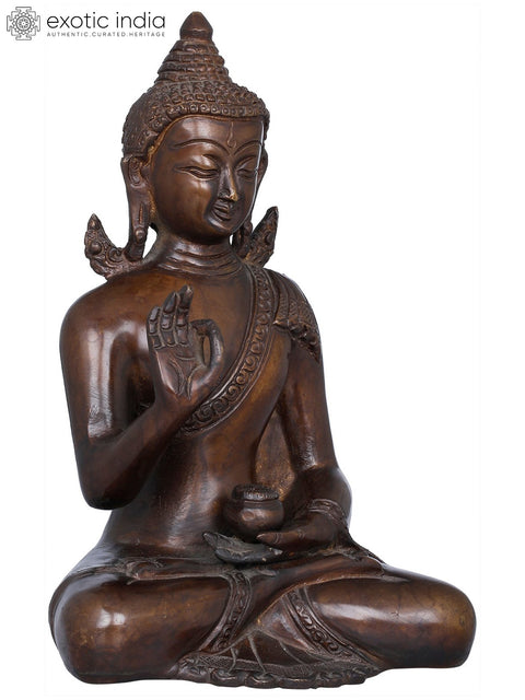 8" Tibetan Buddhist Lord Buddha Brass Statue | Handmade | Made In India