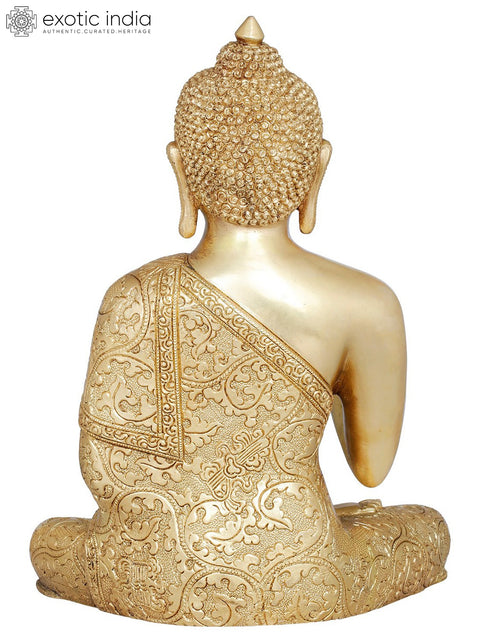 11" Lord Buddha Preaching His Dharma- Tibetan Buddhist In Brass | Handmade | Made In India