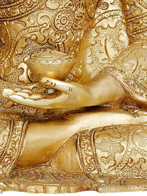 11" Lord Buddha Preaching His Dharma- Tibetan Buddhist In Brass | Handmade | Made In India