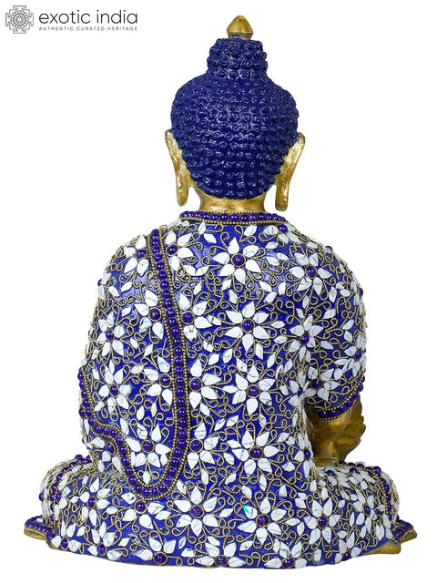 13" Healing Buddha (Medicine Buddha) Brass Sculpture | Handmade Buddhist Statue