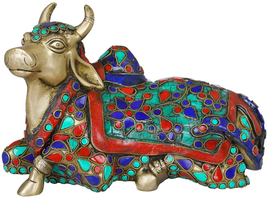 7" Nandi Doorkeeper Brass Statue Handmade
