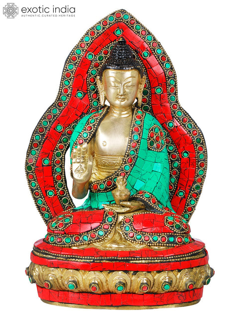 9" Preaching Buddha - Tibetan Buddhist In Brass | Handmade | Made In India