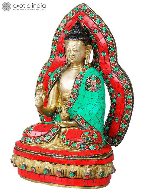 9" Preaching Buddha - Tibetan Buddhist In Brass | Handmade | Made In India