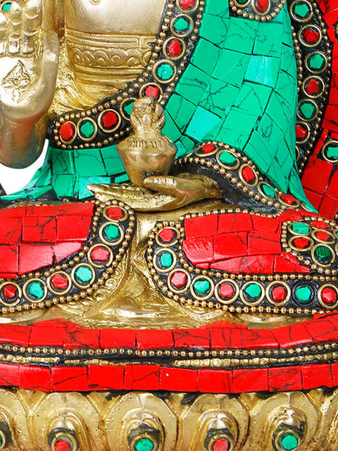 9" Preaching Buddha - Tibetan Buddhist In Brass | Handmade | Made In India