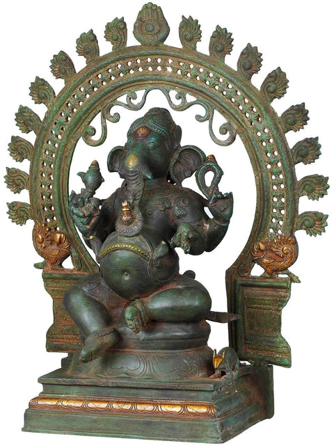 18" Chaturbhuja Ekadanta Ganesha In Brass | Handmade | Made In India