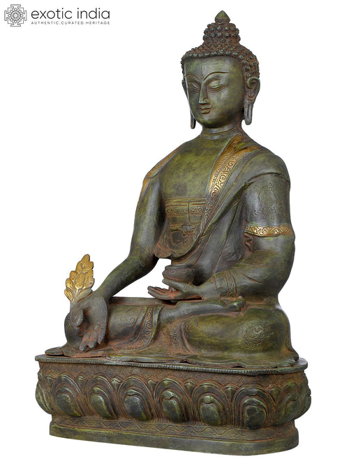 16" Handmade Brass Medicine Buddha Tibetan Buddhist Statue