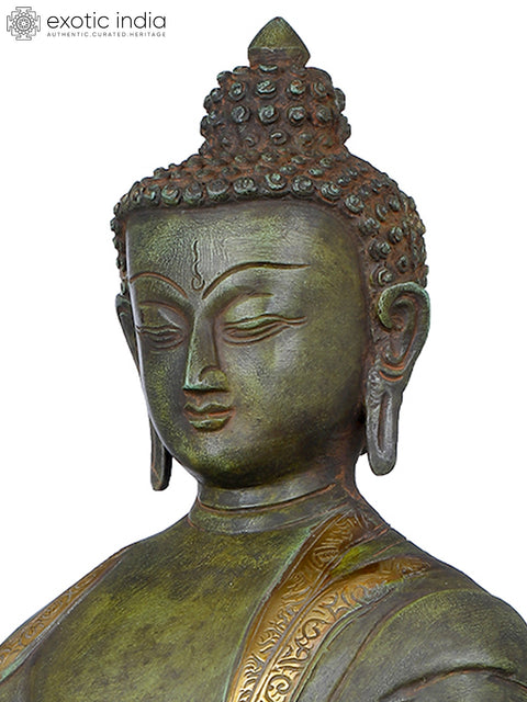 16" Tibetan Buddhist Medicine Buddha In Brass | Handmade | Made In India