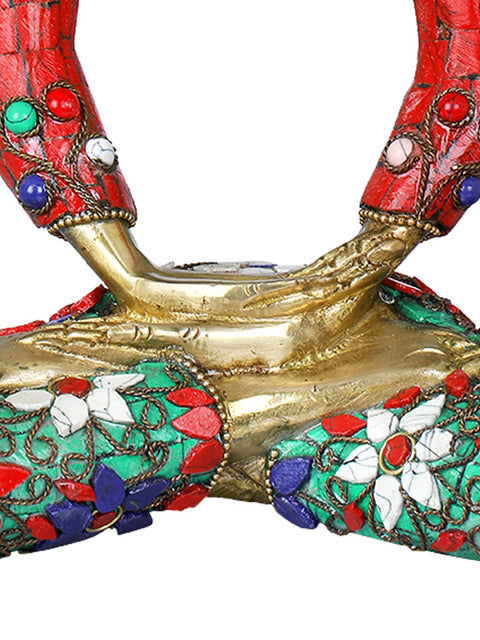 9" Stylized Meditation Buddha Idol in Brass | Handmade Buddhist Statues