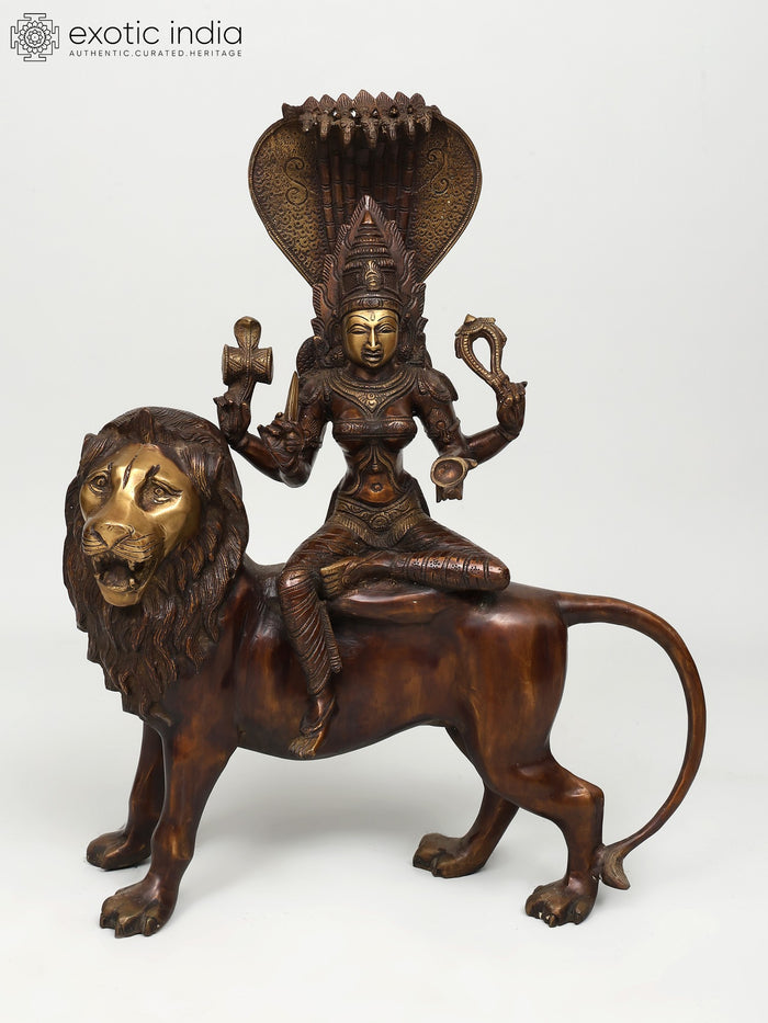 24" South Indian Goddess Parvati (Mariamman) In Brass | Handmade | Made In India