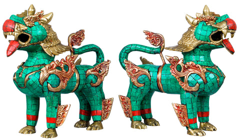 Temple Lion Pair
