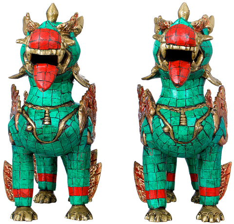 Temple Lion Pair