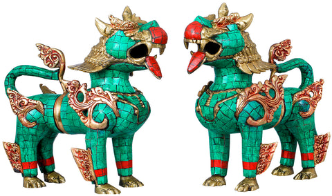 Temple Lion Pair