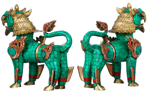 Temple Lion Pair