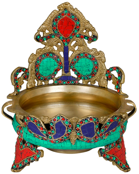 Brass Urli with Traditional Inlay work