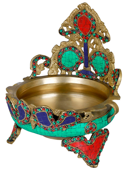 Brass Urli with Traditional Inlay work